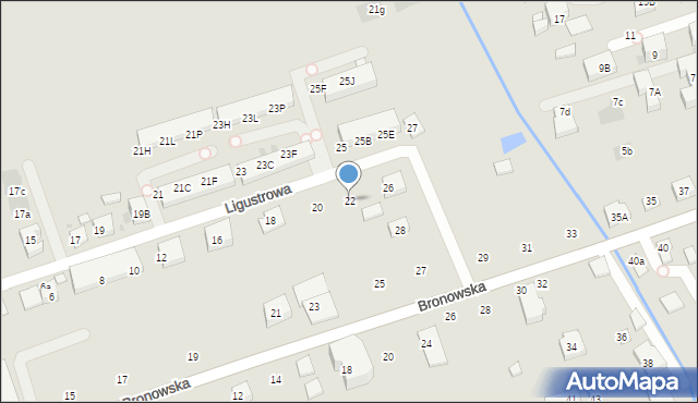 Warszawa, Ligustrowa, 22, mapa Warszawy
