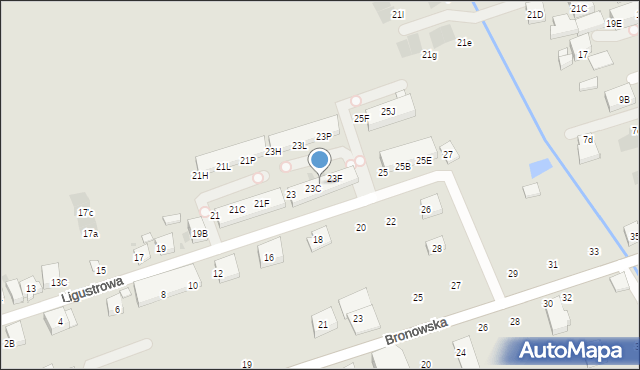 Warszawa, Ligustrowa, 23D, mapa Warszawy