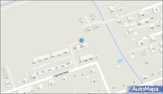 Warszawa, Ligustrowa, 25J, mapa Warszawy