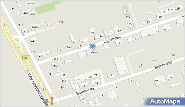 Warszawa, Ligustrowa, 2A, mapa Warszawy