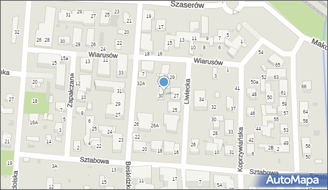 Warszawa, Liwiecka, 27b, mapa Warszawy