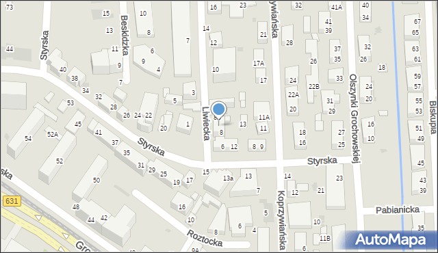 Warszawa, Liwiecka, 8A, mapa Warszawy
