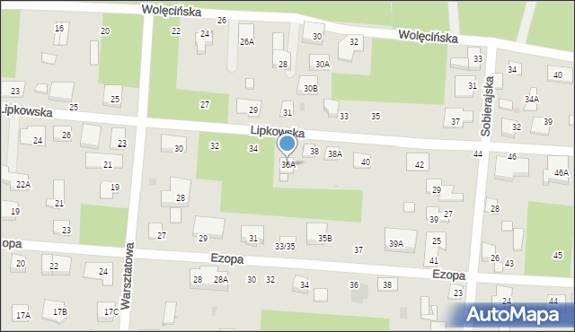 Warszawa, Lipkowska, 36A, mapa Warszawy