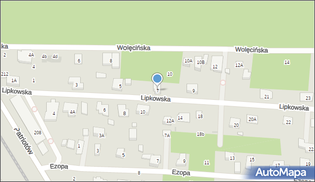 Warszawa, Lipkowska, 7, mapa Warszawy