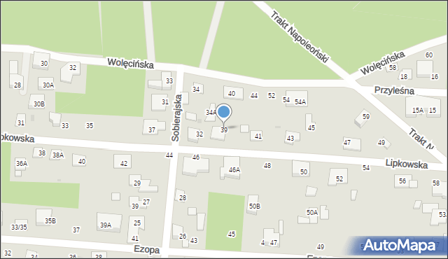 Warszawa, Lipkowska, 39, mapa Warszawy