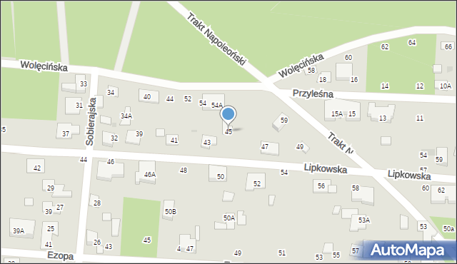 Warszawa, Lipkowska, 45, mapa Warszawy