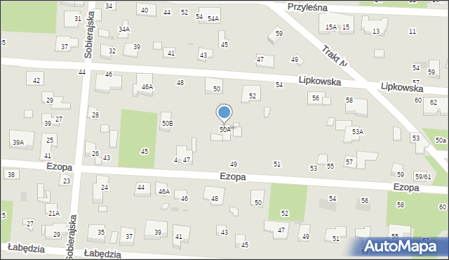 Warszawa, Lipkowska, 50A, mapa Warszawy