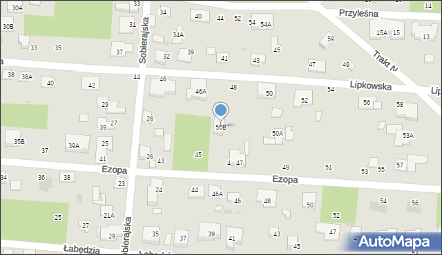 Warszawa, Lipkowska, 50B, mapa Warszawy