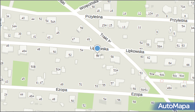 Warszawa, Lipkowska, 56, mapa Warszawy