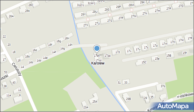 Warszawa, Liliowa, 17zc, mapa Warszawy