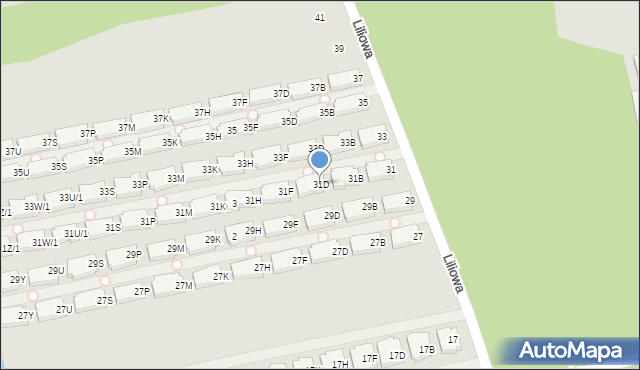 Warszawa, Liliowa, 31D, mapa Warszawy