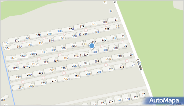 Warszawa, Liliowa, 31G, mapa Warszawy