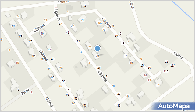 Warzno, Lipowa, 25, mapa Warzno