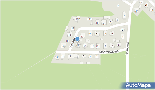 Wasilków, Lipowa, 13, mapa Wasilków