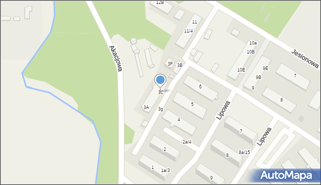 Wiechlice, Lipowa, 3C, mapa Wiechlice