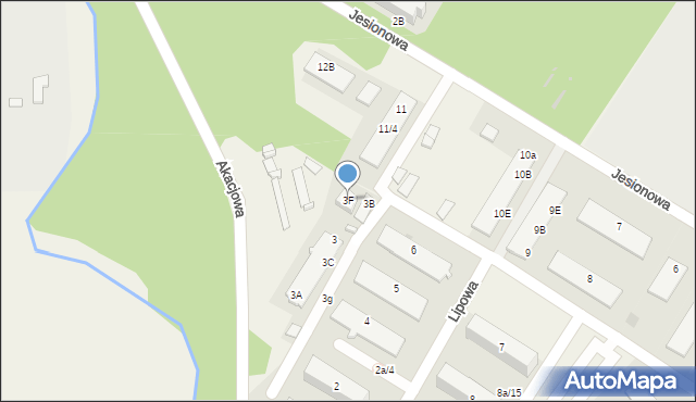 Wiechlice, Lipowa, 3F, mapa Wiechlice