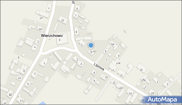 Wierzchowo, Lipowa, 3, mapa Wierzchowo