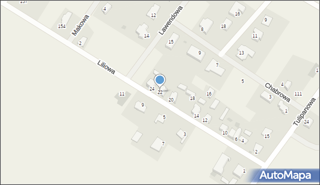 Wikielec, Liliowa, 22, mapa Wikielec