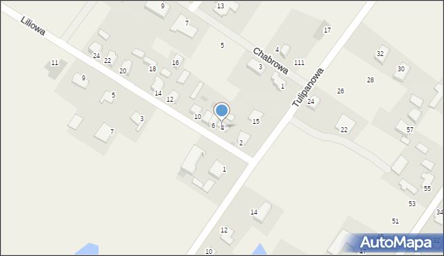 Wikielec, Liliowa, 4, mapa Wikielec