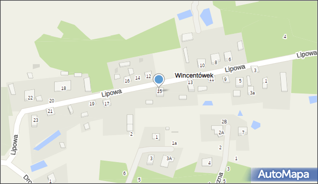 Wincentówek, Lipowa, 15, mapa Wincentówek