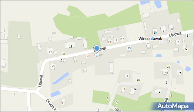 Wincentówek, Lipowa, 17, mapa Wincentówek