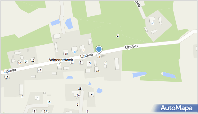 Wincentówek, Lipowa, 3, mapa Wincentówek
