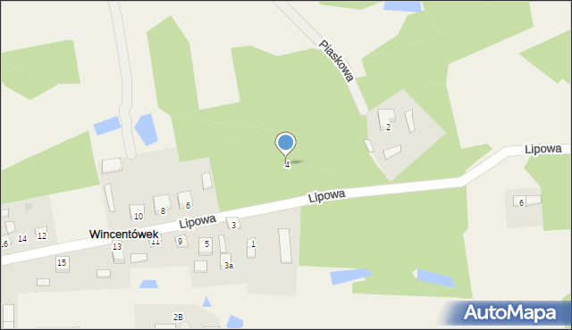 Wincentówek, Lipowa, 4, mapa Wincentówek