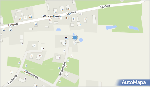 Wincentówek, Lipowa, 7, mapa Wincentówek