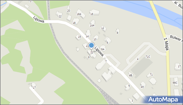 Wisła, Lipowa, 11, mapa Wisła