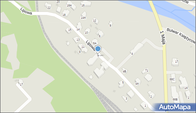 Wisła, Lipowa, 7, mapa Wisła