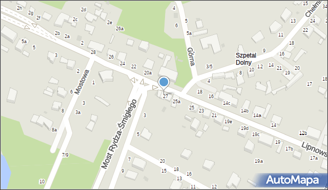 Włocławek, Lipnowska, 27a, mapa Włocławka