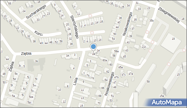 Włocławek, Lisia, 1a, mapa Włocławka