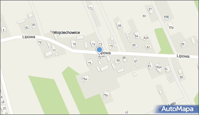 Wojciechowice, Lipowa, 72, mapa Wojciechowice