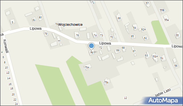 Wojciechowice, Lipowa, 75, mapa Wojciechowice