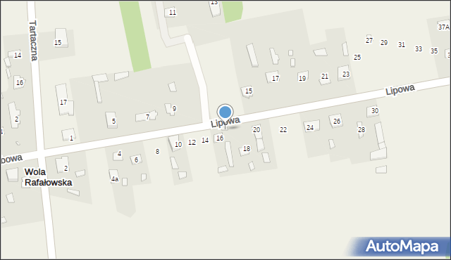 Wola Rafałowska, Lipowa, 16a, mapa Wola Rafałowska