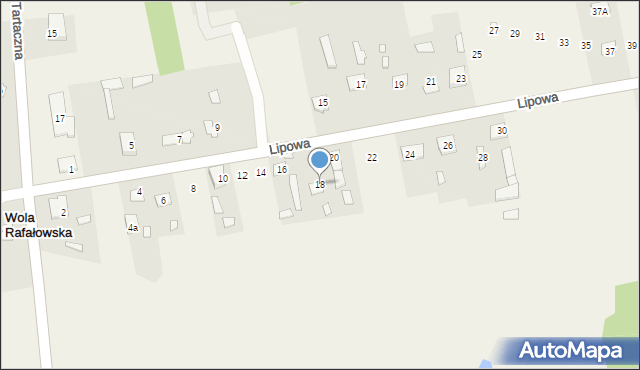 Wola Rafałowska, Lipowa, 18, mapa Wola Rafałowska