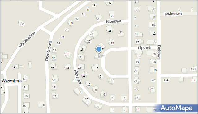 Wolbrom, Lipowa, 9, mapa Wolbrom