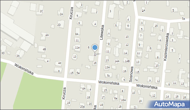 Wołomin, Litewska, 12, mapa Wołomin
