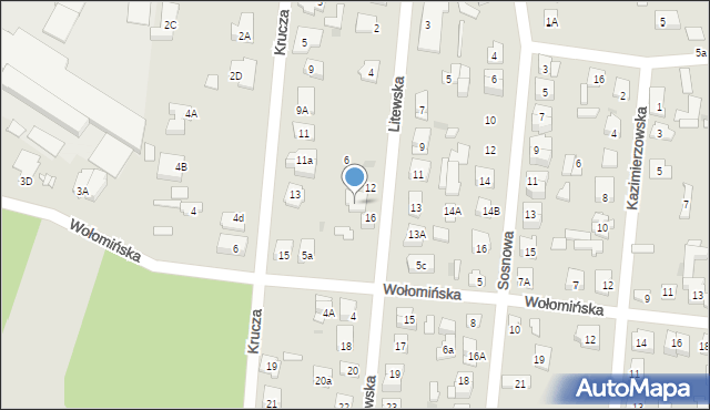 Wołomin, Litewska, 14, mapa Wołomin