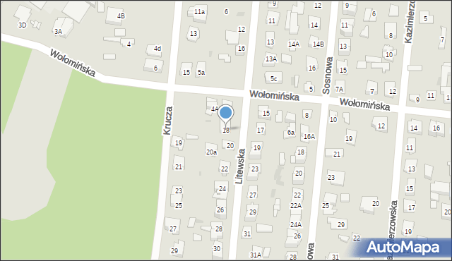 Wołomin, Litewska, 18, mapa Wołomin