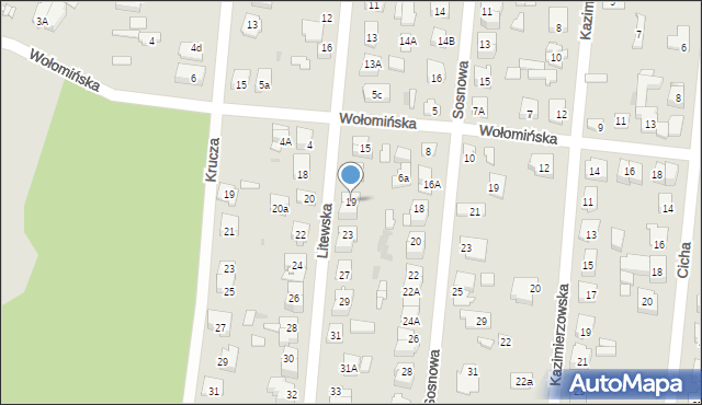 Wołomin, Litewska, 19, mapa Wołomin
