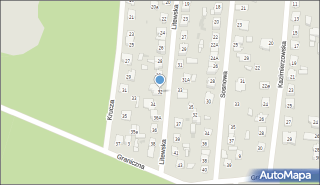 Wołomin, Litewska, 32, mapa Wołomin