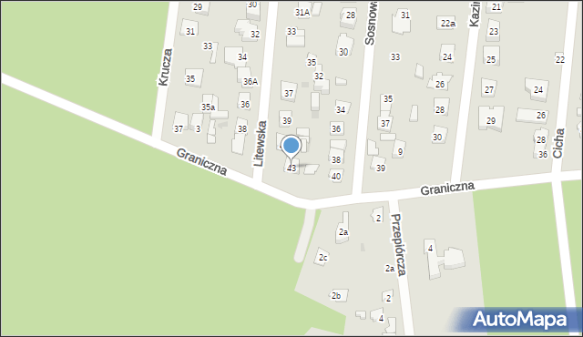 Wołomin, Litewska, 43, mapa Wołomin