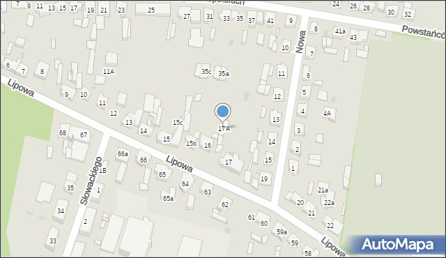 Wolsztyn, Lipowa, 17A, mapa Wolsztyn