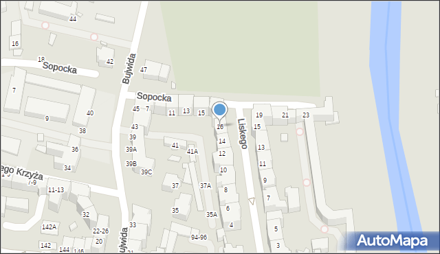 Wrocław, Liskego Ksawerego, 16, mapa Wrocławia