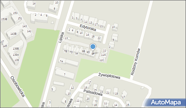 Wrocław, Lipska, 9F, mapa Wrocławia