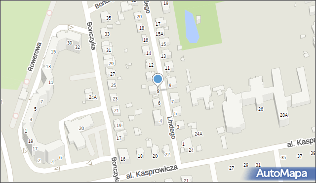 Wrocław, Lindego Samuela Bogumiła, 8, mapa Wrocławia