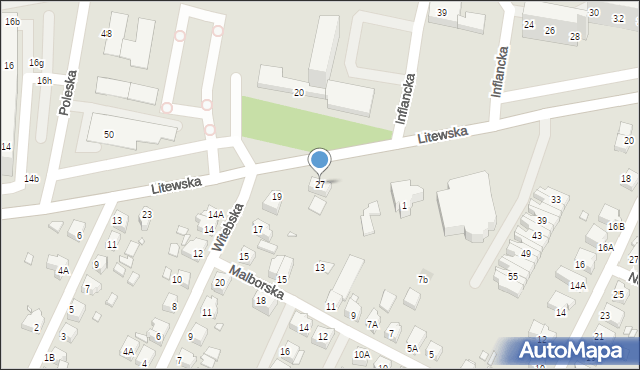 Wrocław, Litewska, 27, mapa Wrocławia