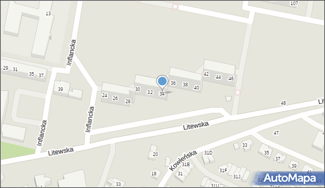 Wrocław, Litewska, 34, mapa Wrocławia