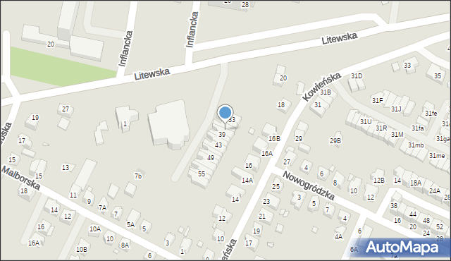 Wrocław, Litewska, 37, mapa Wrocławia